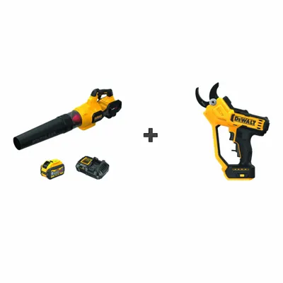 DEWALT Blower Kit: 20V MAX*, Blower and Pruner, 125 mph Blower Max Air Speed, 9.0 Ah - Outdoor Equipment Combination Kits