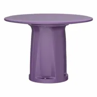 Cylinder base table with a 42-inch diameter top. No game top design; accepts ballast for stability. Indigo finish. Meets ISO 22196 standards. Suitable for use in commercial or institutional settings requiring a stable, easy-to-clean surface