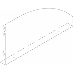 Steel bookend bracket with a 16-inch overall length and 14-gauge thickness, finished in Petal White. Used to support shelving in laboratory environments.