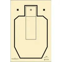 Paper silhouette target for combat and command training. Black finish, 35 inches high by 23 inches wide. Supplied in a 100-pack for high-volume use at shooting ranges