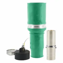 Female single pole inline plug from the 49 Series, rated 1000V AC and 1,009 A. Features crimp tube termination and green housing. Used in high-current power distribution, welding equipment, and heavy machinery connections requiring a single-pole inline connector.