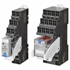 The OMRON PYF14A-N is a 14-pin relay socket rated for 5 A, designed for combination DIN-rail and surface-mount installation. It provides secure connections for industrial relay applications in control panels, automation systems, and machinery.
