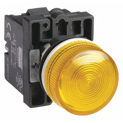Dayton Pilot Light: 22 mm Panel Mounting Size, Yellow, LED - LED Pilot-Lights