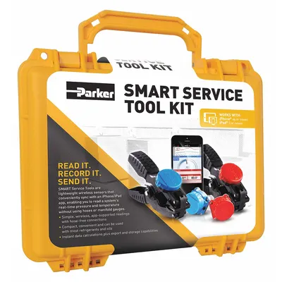 Parker Smart Refrigerant Probe Kit: Pressure/Temp, Pressure/Temp, 0 psi to 700 psi - Wireless Refrigeration Diagnostic Kits