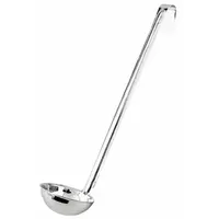 CRESTWARE Ladle: 0.5 oz Capacity, Stainless Steel, Silver, 10 in Overall Lg, Unfinished, OPL0012