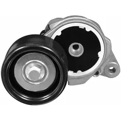 Self-adjusting belt tensioner with 1 pulley, 3 in outside diameter. Maintains proper tension on engine accessory drive belts to prevent slippage and reduce wear. Suitable for automotive and light-truck serpentine or V-belt systems.