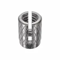 Press Insert: #8-32 Thread Size, 5/16 in Overall Lg, 15/64 in Dia, Stainless Steel, Plain, 10 PK (MPN 240-008-CR-PK10)
