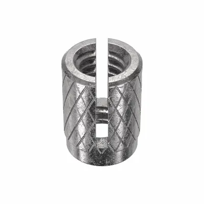 E-Z-LOK Press Insert: #8-32 Thread Size, 5/16 in Overall Lg, 15/64 in Dia, Stainless Steel - Flush Press-Fit Inserts