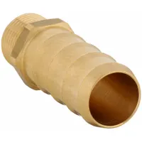 LEGRIS Barbed Fitting Adapter: 10 mm Pipe x 12 13/64 mm ID Size, BSPT x BSPT, Brass, Rigid, Std Barb (MPN 0123 10 17)