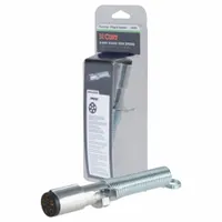 This plastic dust cover is designed to protect 6-way trailer electrical connectors from dirt, moisture, and debris when not in use. It helps maintain clean contacts for reliable lighting and brake system connections. Suitable for fleet and vehicle maintenance applications