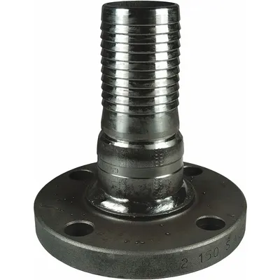 DIXON Barbed Hose Fitting: For 2 in Hose I.D., Steel x Steel, 2 in x 2 in Fitting Size - Multipurpose (Air, Water, Chemical) Barbed Combination Nipples
