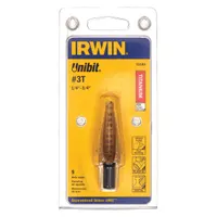 IRWIN Step Drill Bit: 1/4" to 3/4", TiN-Coated HSS, 3-Flats Shank (MPN 15103ZR)