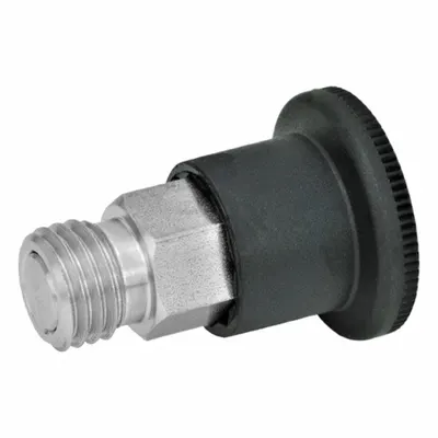 JW WINCO Indexing Plunger: Locking, SS, 1/2"-20 Thread - Locking Pull-Knob Indexing Plungers for Thin-Gauge Sheet Metal