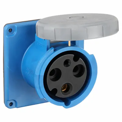 HUBBELL Pin and Sleeve Receptacle: Red, 250V AC, Three Phase, 100 A, 2 Pole, 3 Wire - Watertight Receptacles