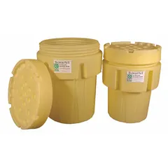 This plastic lid is designed for use with overpack drums and salvage drums, providing a secure seal for containment of materials. It is tan in color and compatible with drum manufacturer part number 0582. Suitable for industrial spill response, waste management, and chemical storage applications.