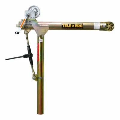 TELE-PRO Davit Crane: Steel, Manual, 500 lb Max. Load Capacity, 3.3 ft to 7 ft - Steel Davit Cranes
