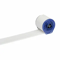 White wax/resin ribbon for single-color printing on compatible Brady i7500 series printers. Measures 2 23/64 in x 984 ft. Chemical-resistant and RoHS compliant to 2011/65/EU. Suitable for industrial labeling applications requiring durable, clear identification.