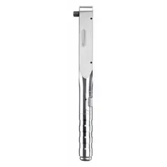 Ratcheting micrometer torque wrench with 3/8 in drive, torque range 8 N-m to 40 N-m. Features dual inch-pound/newton-meter markings and is tether capable. Used for precision tightening of fasteners in assembly and maintenance tasks.