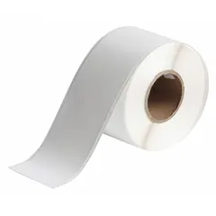 White cryogenic autoclavable polypropylene continuous label roll, 2 1/4 in x 100 ft. Compatible with BradyJet J2000 printer; requires J20-CMY ribbon. Suitable for labeling in extreme temperature and sterilization environments.