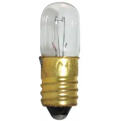 Miniature Screw Base (E10) T3-1/4 Tubular Incandescent Lamp, 48V AC, White, 1823