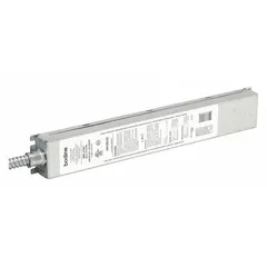 Standard emergency LED driver for single LED loads, providing backup power during mains failure. Operates on 120 to 277V AC input, supports up to 10.4W bulb watts. Designed for external mounting from the fixture, suitable for commercial and industrial lighting applications requiring emergency egress lighting.