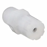 Compression fitting adapter for connecting 1/4 in OD tubing to 3/8 in male NPT threads. Made of PFA with FDA approval for food-contact applications. Suitable for fluid systems requiring sanitary connections