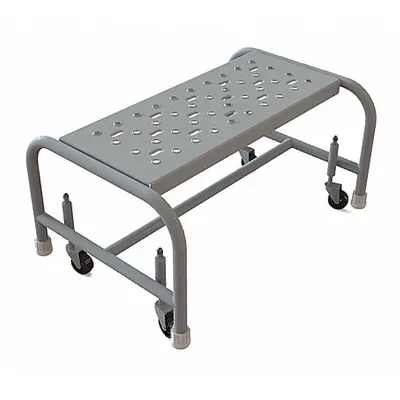 TRI-ARC Step Stool: 12 in Overall Ht, 450 lb Load Cap, 1 Steps, Steel - Rolling Step Stools