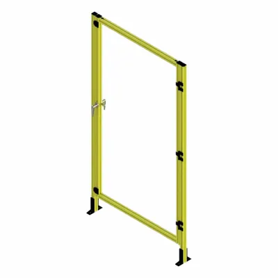 FAZTEK T-Slot Framing System Door: Stand-Alone, Yellow, Right Swing - Clear Plastic Standalone Door Kits