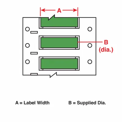 BRADY Sleeve Label: 1 in x 1 in, Polyolefin, Green (Matte) - Brady Precut Sleeve Label Rolls