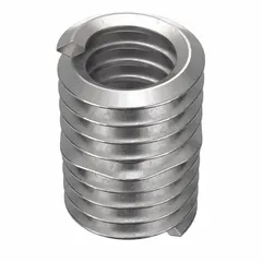 Free-running tangless helical insert for thread repair or reinforcement in metal components. #8-32 coarse thread, right-hand, 18-8 stainless steel with plain finish. Tensile strength 200,000 to 250,000 psi. Supplied in a 1,000-piece pack.