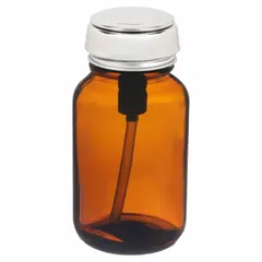 APPROVED VENDOR Glass Lab Dispensing Bottle, Round, Amber, 118.2 mL (4 fl oz), 53.98 mm Body Dia, MPN 35315
