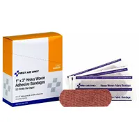 FIRST AID ONLY Adhesive Bandage: Strip Bandages, 1 in Wd, 3 in Lg, Not Metal Detectable, Fabric (MPN G167)