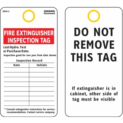 ELECTROMARK Tag: 3 in Wd, 5 3/8 in Ht, White, Rectangle, Cardstock, Indoor, English - Safety