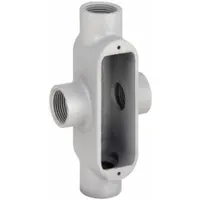 Conduit Outlet Body: Iron, 1 1/4 in Trade Size, X Body, 32 cu in Body Capacity, Threaded Hub (MPN OX-4M)
