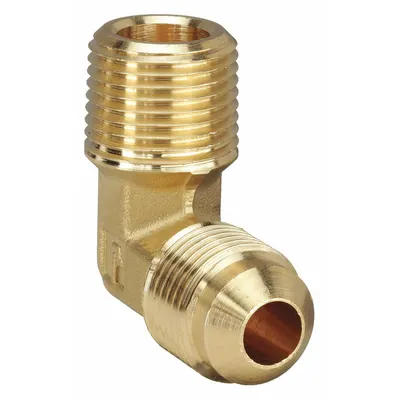 PARKER Flared Fitting Elbow: 3/4 in OD x 1/2 in Pipe Fitting Size, Flared/Threaded - Standard Brass 45-Degree Flare Tube Fittings