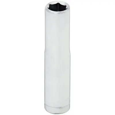 WESTWARD Socket: SAE, 1/4 in Drive Size, 9/32 in Socket Size, 6-Point, Deep, Chrome - 1/4" Drive Hand Sockets