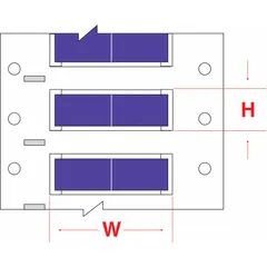 Polyolefin sleeve label roll, violet matte finish, 1/2 in x 3/4 in size. Designed for wire marking on 1 AWG to 8 AWG conductors. Compatible with i7100 printer series. Used for identification in panel building, machine wiring, and electrical maintenance.