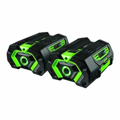 This 56V DC battery pack is part of the ARC Lithium™ platform, featuring tabbed terminals for secure connection. Each battery delivers 5 Ah capacity, and two batteries are included for extended runtime. Suitable for powering cordless outdoor equipment such as mowers, trimmers, and blowers.