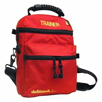 DEFIBTECH Trainer Soft Carrying Case: Trainer Soft Carrying Case, Nylon, Red, 9 1/2 in Overall Wd - Soft Storage Bags for AEDs