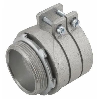 RACO Squeeze Connector: Iron, 4 in Trade Size - Straight Connectors - Squeeze Clamp Style