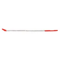 Clip-on wire marker with legend '2' for identifying wires and cables in industrial control panels and electrical installations. Black on white nylon labels rated for -30°F to 251°F. Supplied as a 10-pack containing 300 labels total