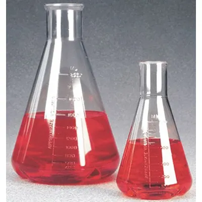 NALGENE Erlenmeyer Flask: Erlenmeyer, Polycarbonate, 500 mL, 16.91 fl oz, Non-Sterile - Plastic Erlenmeyer Flasks