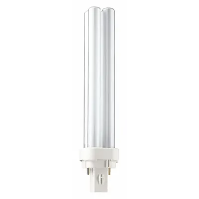 PHILIPS Compact Fluorescent Bulb: 2-Pin (G24d-3), PL-C, Fluorescent, 4100K - CFL Double Twin-Tube Plug-In Lamps