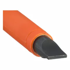 This insulated slotted screwdriver features a 5/16 in tip size and long length. It is constructed with induction hardened steel and a cushion grip handle. Designed for electrical work requiring protection against shock, it is used for turning slotted screws on live circuits up to 1000V.