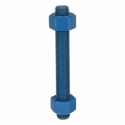 USA FASTENER Fully Threaded Stud: 7/8"-9 Thread Size, Steel, Grade B7, PTFE Coated, 7 in Lg - PTFE-Coated Fully-Threaded Rods & Studs
