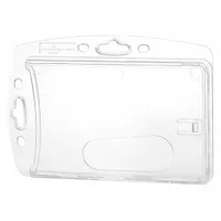 Badge Holder: Pouch, Horizontal/Vertical, 4 in Badge Pouch Wd, 2 3/4 in Badge Pouch Ht, Clear, 10 PK (MPN 890519)