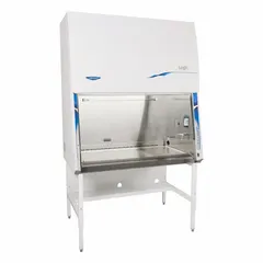 This Class II, Type A2 biosafety cabinet provides product and personnel protection for work with moderate-risk biological agents. It features a stainless steel construction, a built-in blower, and overall dimensions of 54 3/8 inches wide by 32 inches deep. Suitable for clinical, pharmaceutical, and research laboratory applications requiring containment of aerosols.