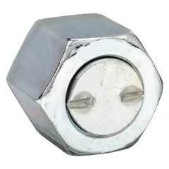 Steel O-Ring Face Seal cap from the Seal-Lok series. Thread size 1 3/16"-12. Used to seal and protect tubing ports in hydraulic and pneumatic systems, preventing leakage and contamination in high-pressure fluid power applications.