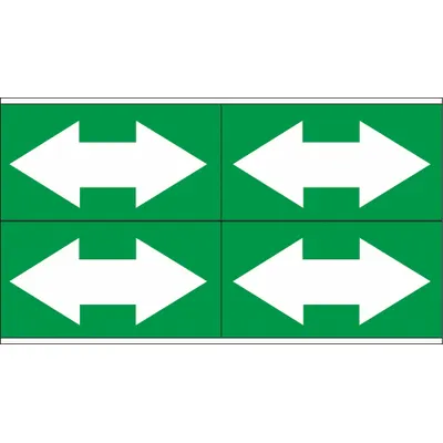 BRADY Pipe Marker: Green, White, 7 in Wd, Vinyl, 7 in Roll Wd - Pipe Marker Directional Flow Arrows
