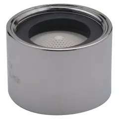 Brass laminar flow outlet with chrome finish. 15/16"-27 female connection. Includes aerator. Used on faucets to provide a smooth, non-splashing stream.